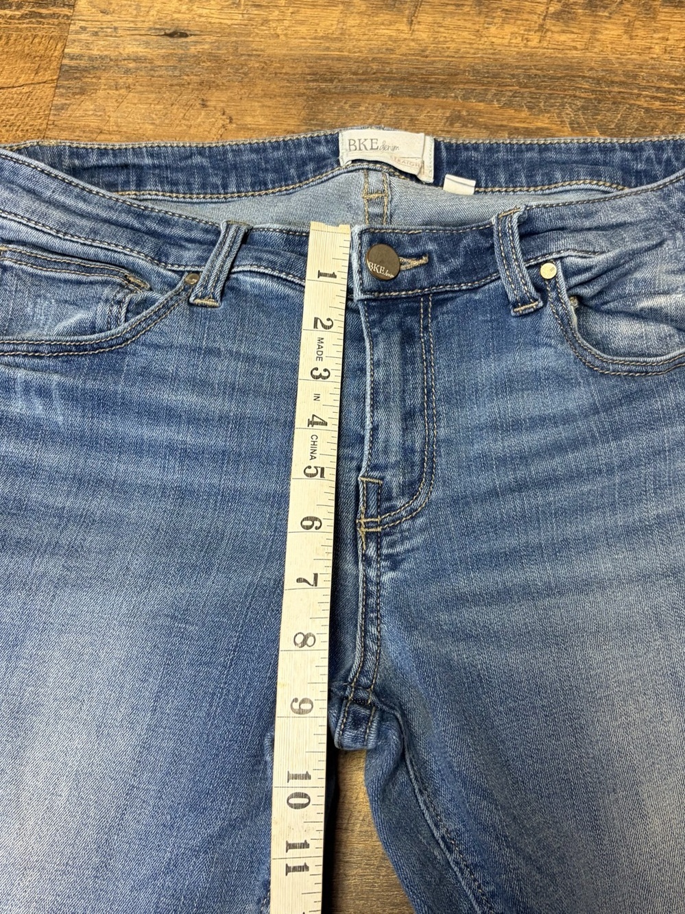 BKE Payton Straight Jeans Womens 29x32 Distressed Stretch Blue Denim - Picture 5 of 8